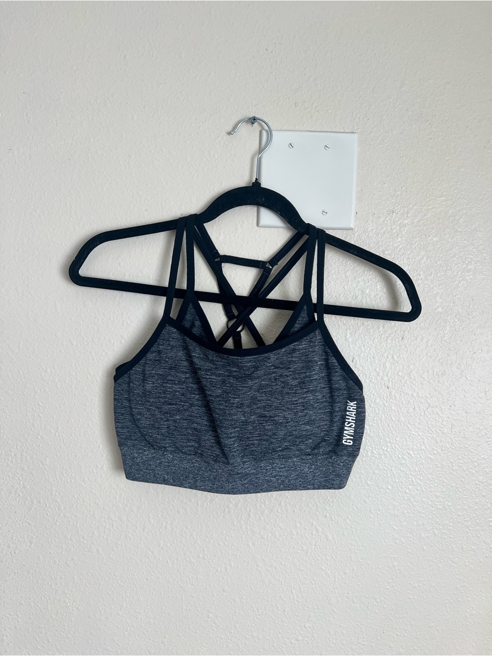Gymshark Charcoal Heather Strappy Sports Bra